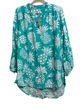Barbara Gerwit Sz LG Pineapple print tunic coverup